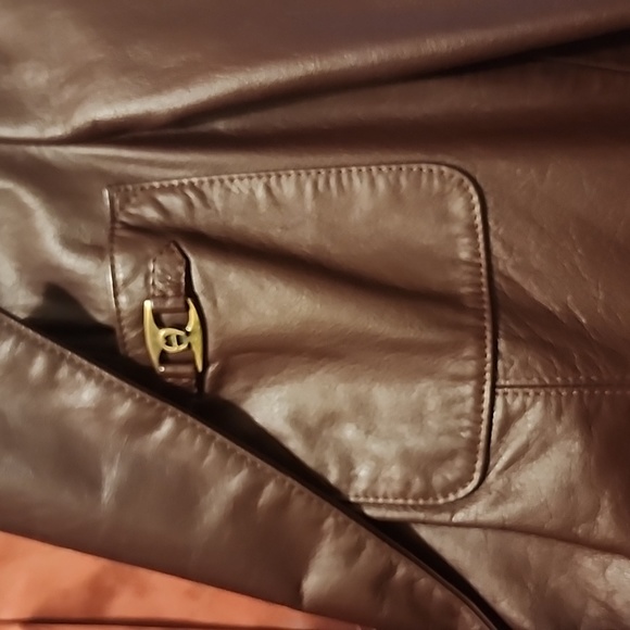 SZ 6 ETIENNE AIGNER LEATHER JACKET, BROWN. GREAT SHAPE - Picture 4 of 15